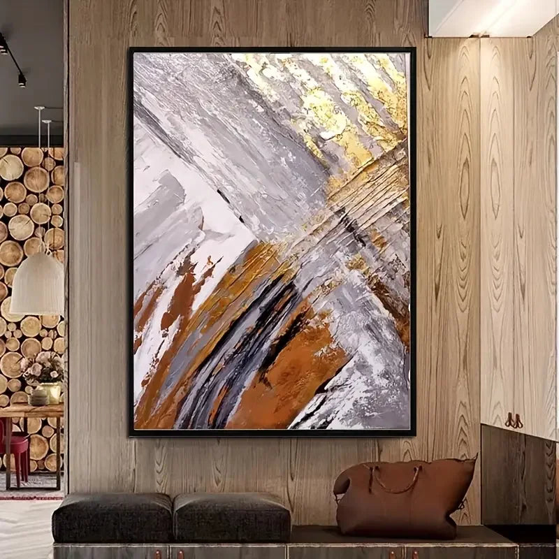 Original Large Beige Blue Abstract Handmade Canvas Painting Gray Minimalist Art White Wall Art Textured Painting Home Decorat