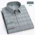 New in shirt plus size 14xl100%cotton long-sleeve shirts for men slim fit formal plain shirt soft plaid striped business clothes