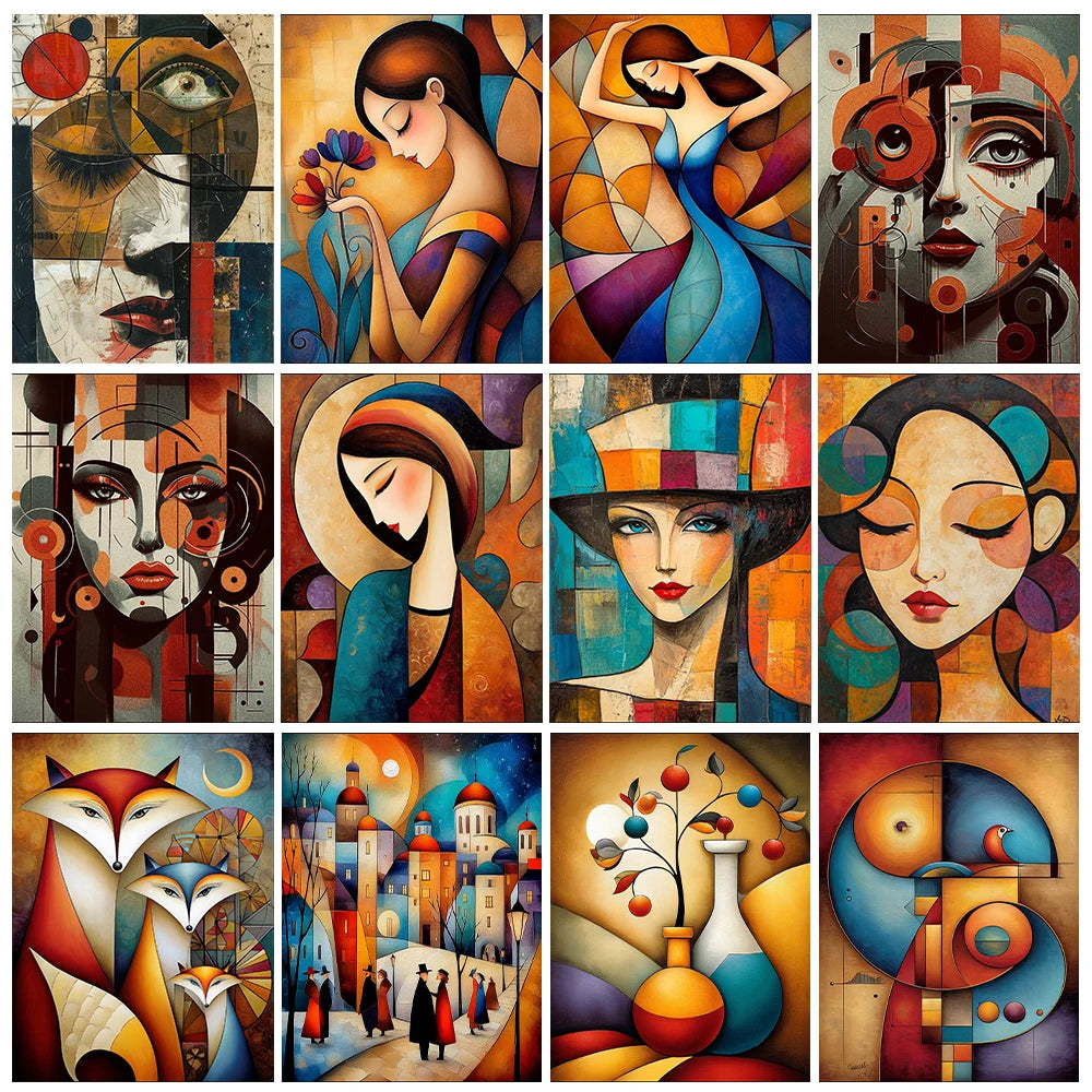Abstract Art Digital Oil Painting DIY Wall Painting Home Decoration Gift Friends Party Coloring Activity