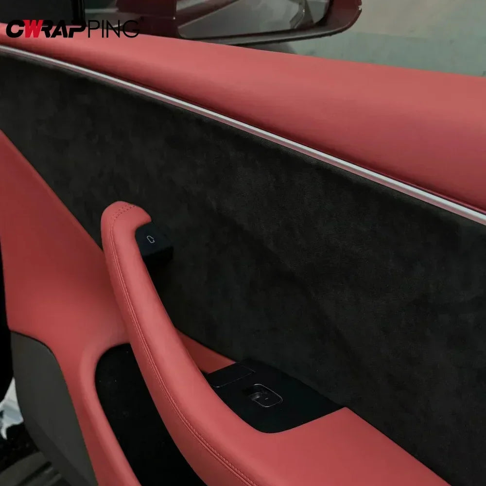 Car Interior Modification Stickers High-quality Suede Fabric Vinyl Auto Self-adhesive Film Car Modification Door Panel Workbench
