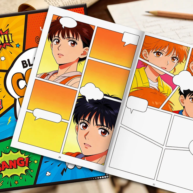 32 Pages Blank Comic Book for Kids Create Your Own Stories Cartoon Drawing Sketchbook