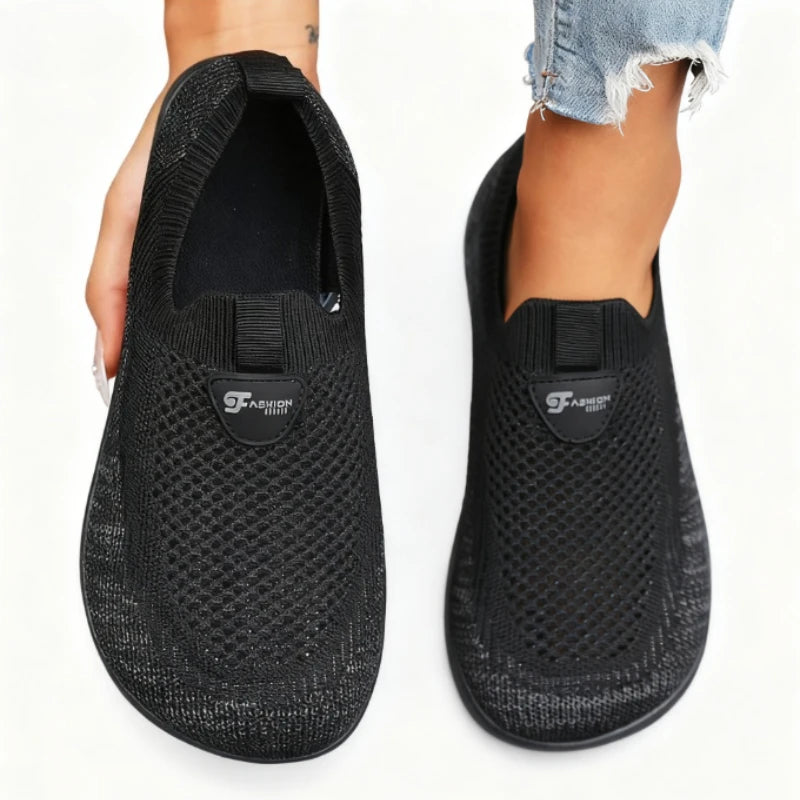 Wide Toe Flat Shoes for Women Lightweight Comfortable Fashion Walking Shoes New Minimalist Mesh Causal Sneakers Zapatos De Mujer