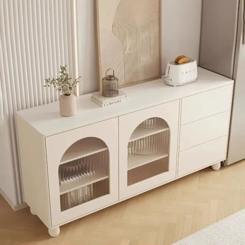 Cream Wind Cute Living Room Cabinets Small Apartment Minimalist Beauty Storage Cabinet Nordic Kawaii Vitrina Home Furniture