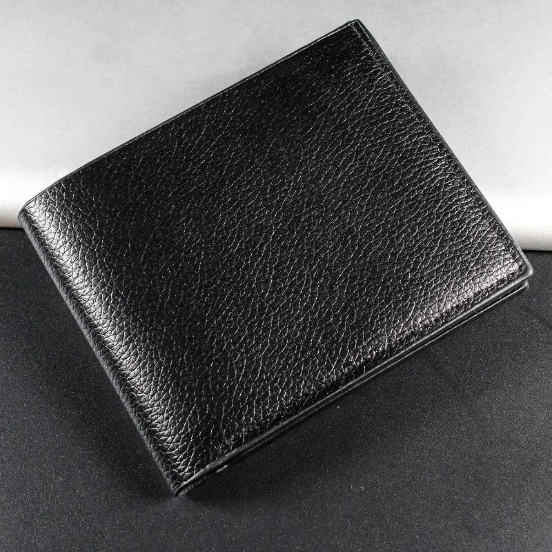 Men's Wallet Genuine Leather Men Wallets Premium Product Real Cowhide Wallets for Man Short Black Walet Portefeuille Homme - Free Item Weekend (50% off).