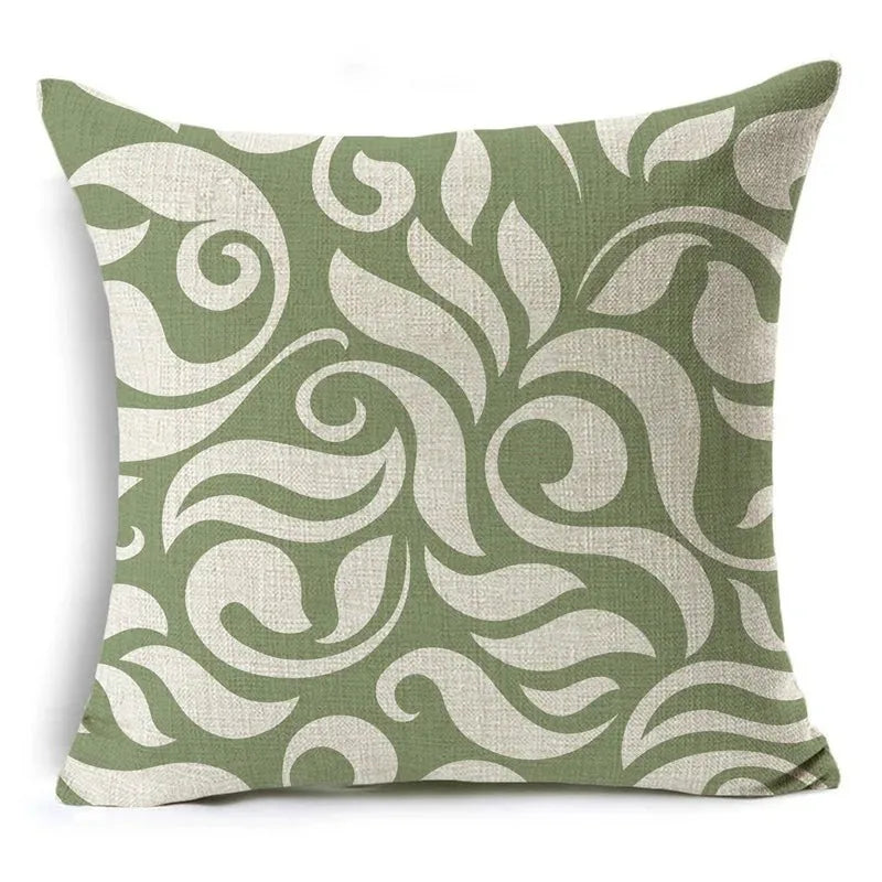 Green Pattern Decorative Cushion Cover Floral Pillow Cover for Car Sofa Decorative Pillow Cover Home Pillow -