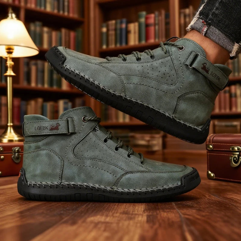 Men's High Top Boots Fashionable Handmade Sewn Buckle Casual Shoes Comfortable Fashionable Daily Walking Outdoor Adventure Boots