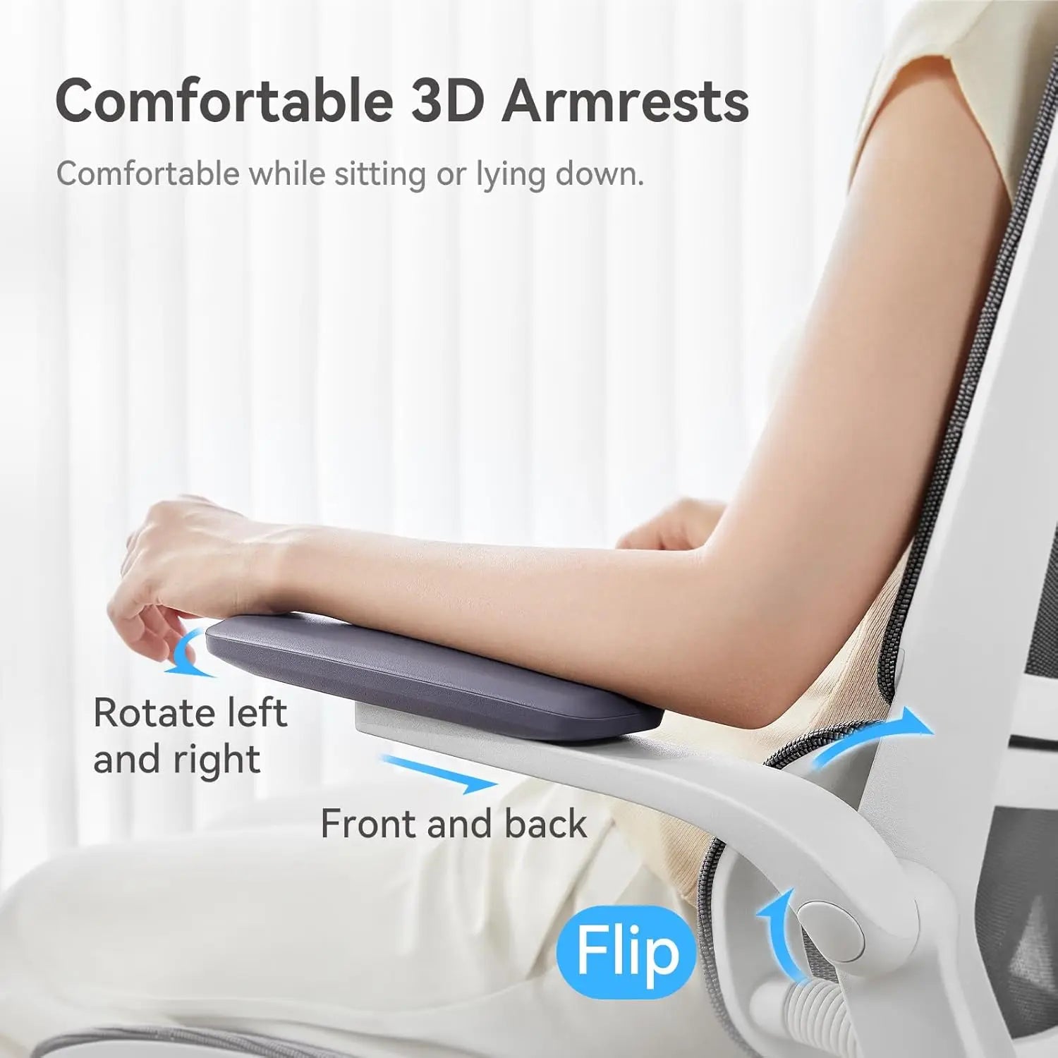 Ergonomic Office Chair,Desk Chair with 3D Flip-up Armrests,Computer Chair with Dual Back Design and AdaptiveDynamicLumbarSupport