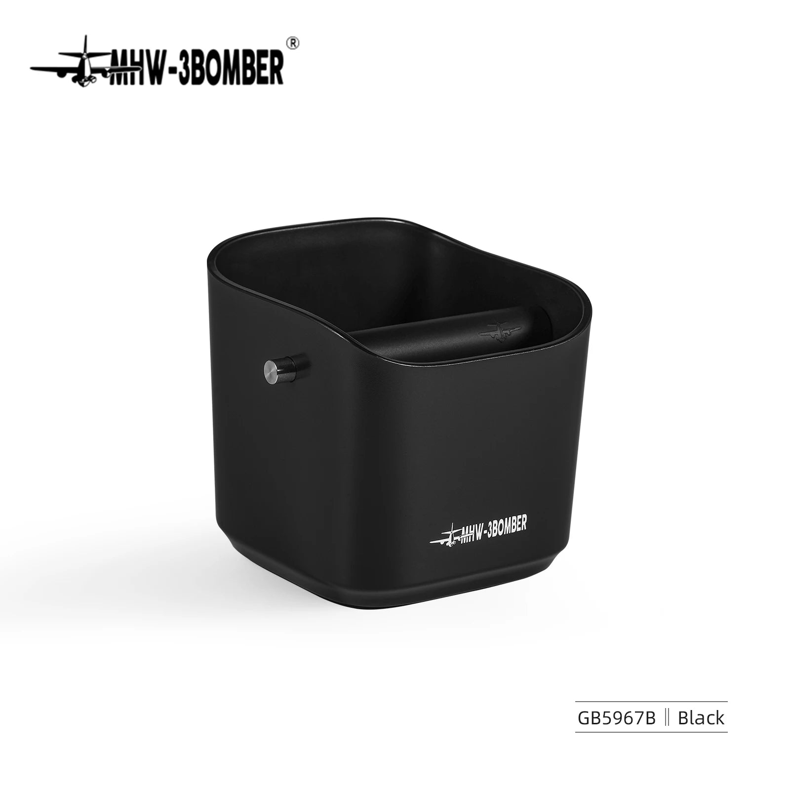 MHW-3BOMBER 1.2L Square Coffee Knock Box Anti-slip Pads Knock Box With Removable Knock Bar professional Home Barista Accessories