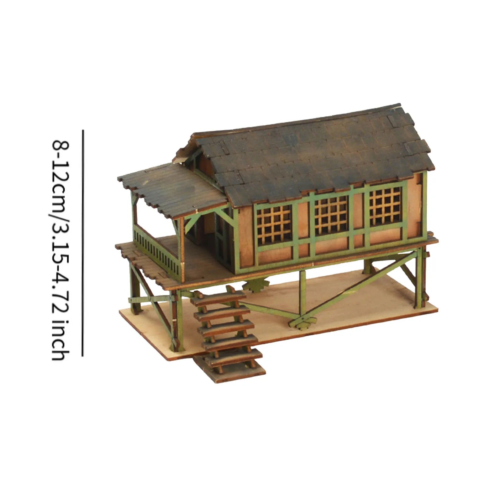 1/72 Models DIY Wooden House Assemble DIY Crafts Miniature House Handmade Buiilding Model Architecture Kits House Diorama Layout