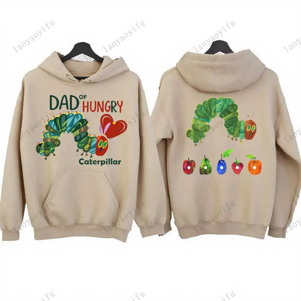Hungry Caterpillar Printed Hooded The Very Hungry Caterpillar Hoodies Aesthetic Clothes Autumn and Winter Keep Warm Sweatshirt