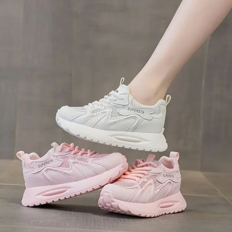 Athletic High on Platform Mesh Breathable Sports Woman Footwear Comfortable and Elegant Urban Sale Pink Sneakers Shoes for Women