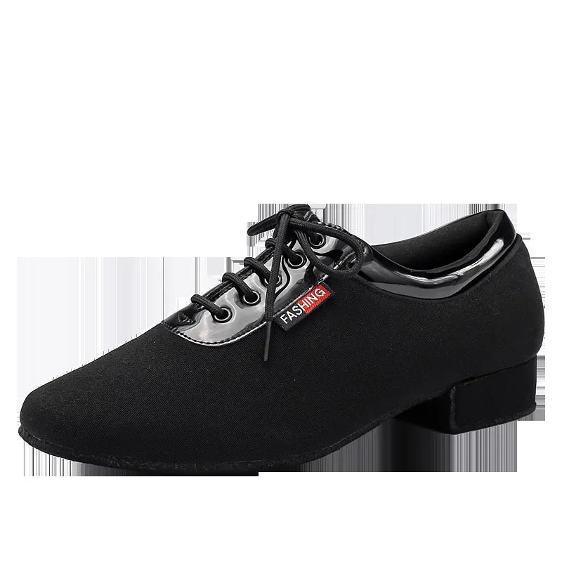 XIHAHA Men Oxford Cloth Standard Dance Ballroom Cloth Straight Outsole Practice Competition Modern Dancing Sport Shoes Sneakers