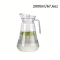1pc Pitcher with Lid, High Borosilicate Glass,Hot/Cold Water Jug and Juice and Iced Tea Beverage Carafe