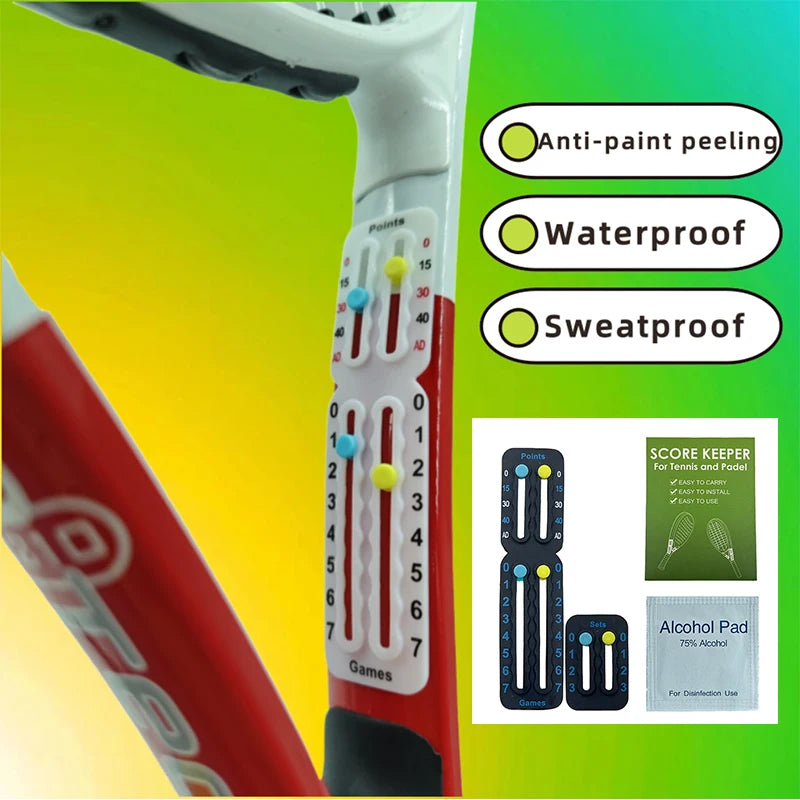 Original Small Score Board For Tennis Padel Racket 1.9g Lightweight Patent Certified Anti-Paint Peeling Scorekeeper for Amateurs