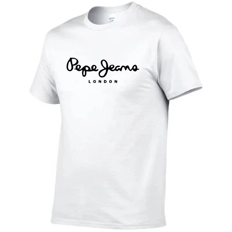 2025 Newest Pepe-Jeans-London Logo T-Shirt Summer Men's Women's Short Sleeve Surfing beach T-shirt Tops Unisex oversized t shirt