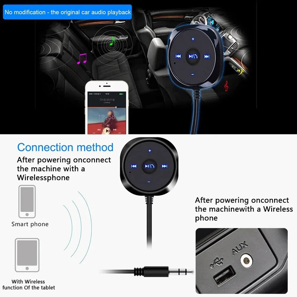 Car Bluetooth-compatible Audio Receiver 3.5mm AUX Wireless Music Receiver Adapter for Car Stereo with AUX IN Auto Accessories