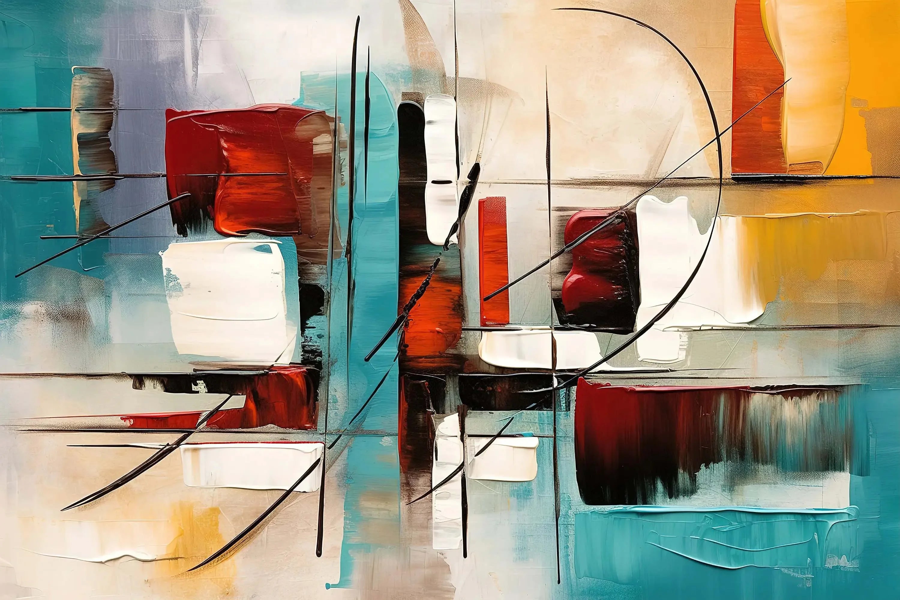 Classic Abstract Wall Art Matte Colour Oil Painting on Canvas Print Poster Home Decor Living Room Bedroom Decorative Painting - Free Item