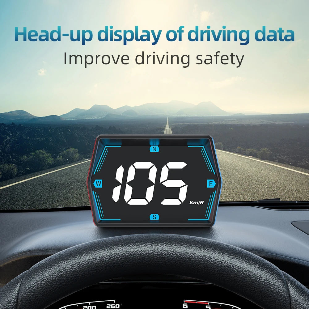 G20 GPS Car Digital Speedometer HUD Head-Up Display Eletronics Speed Alarm Gadgets Inteligentes compass USB Plug For All Cars