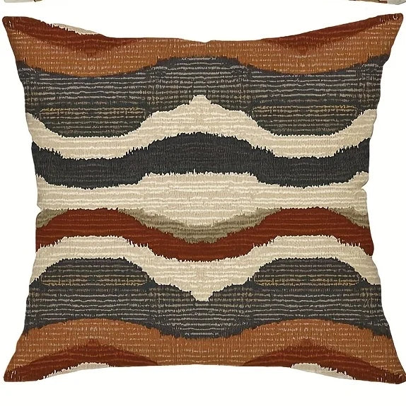 Boho Abstract Geometric Throw Pillow Covers - Ethnic Style Farmhouse Home Decor, Without Pillow Inserts, for Porch Pat