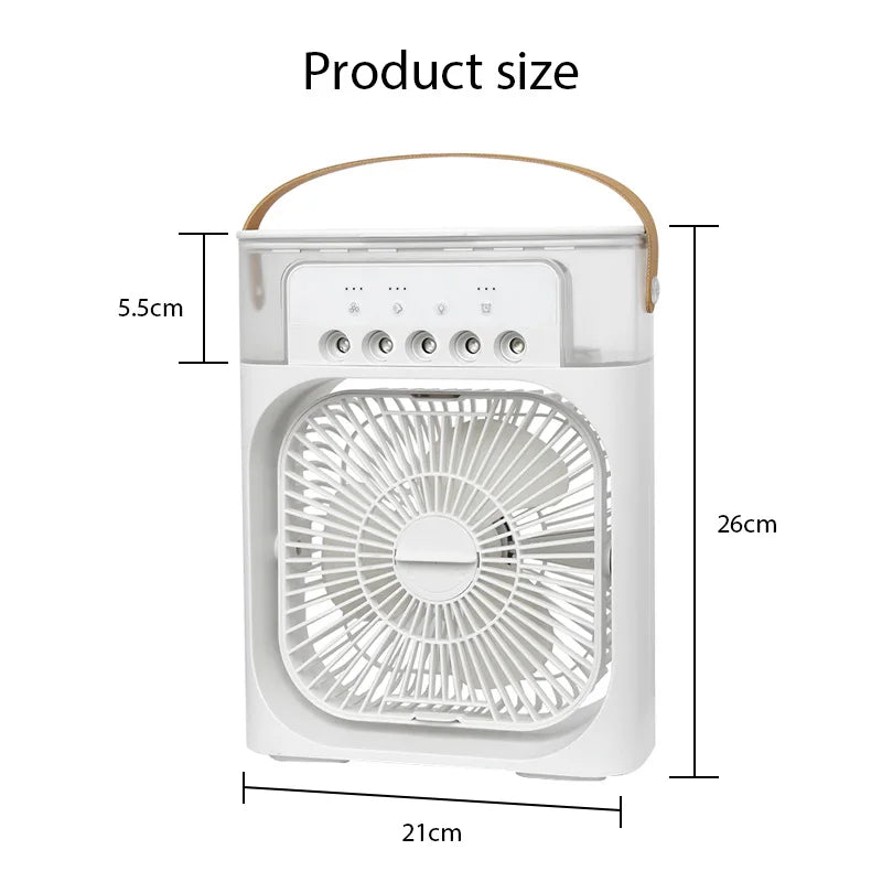 New 3 In 1 Fan AIr Conditioner Household Mini Air Cooler LED Night Light Portable Humidifier Air Adjustment Fan Office Home Fan