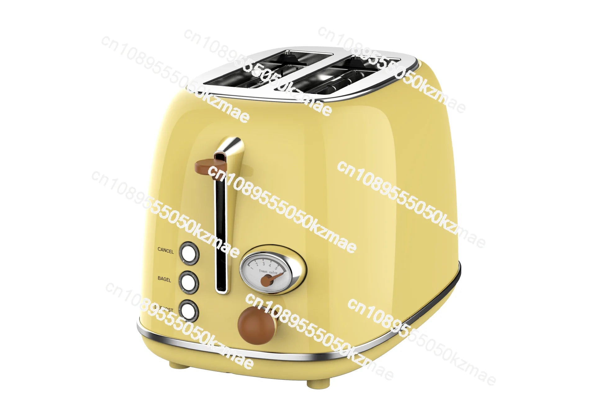 Retro 2-Slice Toaster with Grill, Multifunctional Smart Bread Toaster Kitchen Appliance