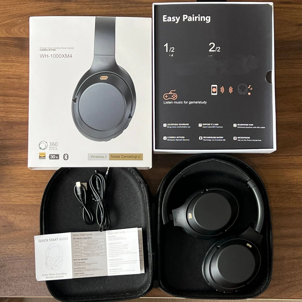New High-End WH1000XM4 Active Noise Cancelling Over-Ear Bluetooth Headphones, Wireless Call and Sports Headphones with Storage