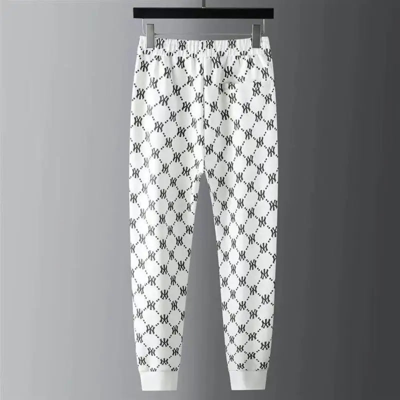2024 sports suit men's spring and autumn light luxury embroidered men's handsome sweater two-piece set slim fit casual suit
