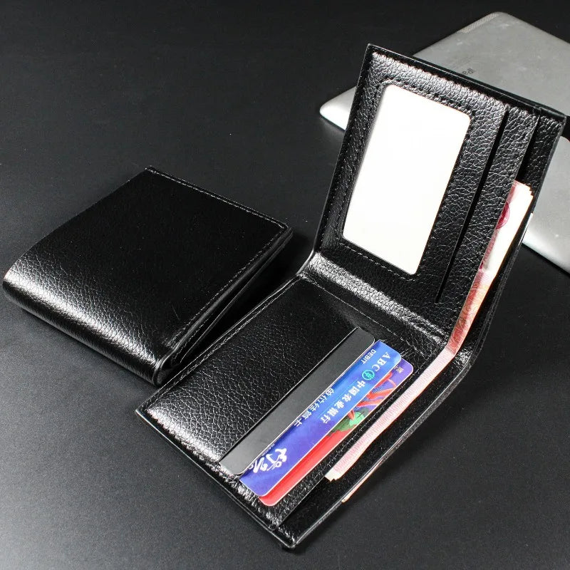Men's Wallet Genuine Leather Men Wallets Premium Product Real Cowhide Wallets for Man Short Black Walet Portefeuille Homme - Free Item Weekend (50% off).