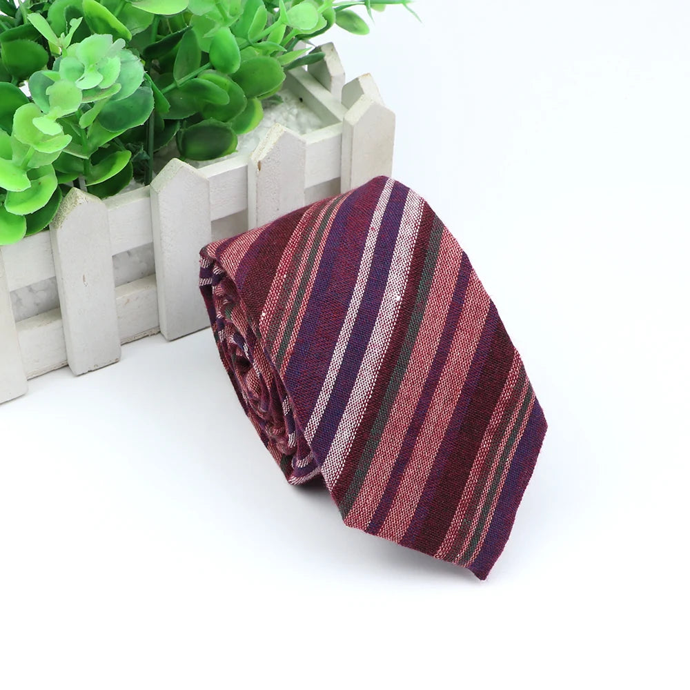Classic Fashion Tie Men's Striped Necktie Formal Wear Business Suit Cotton Ties Male Female Skinny Slim Colourful Cravat Gifts
