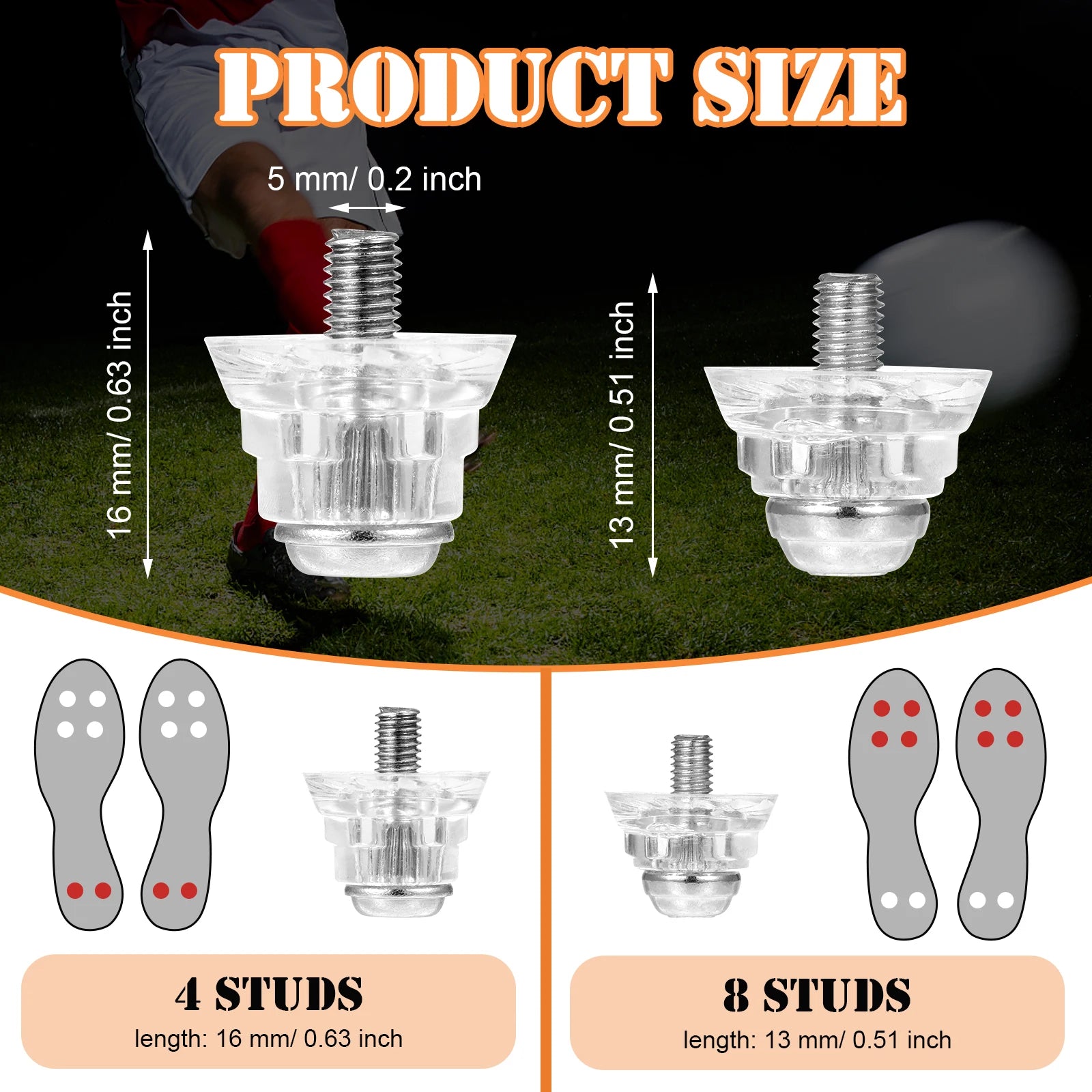 12 Pieces Football Boots Studs Replacement Professional Footwear Accessories 13mm 16mm Shoes Stud Replace Component - Free Item