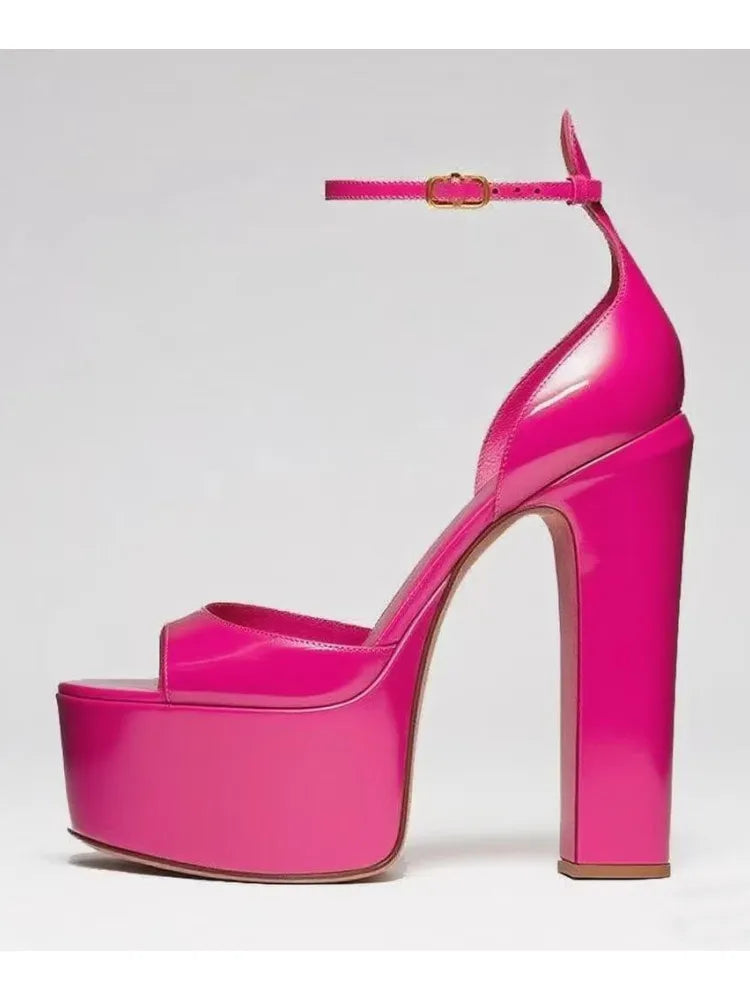 Ladies' summer new coarse high-heeled fish mouth sandals, thick soled waterproof platform, sexy party and wedding women's shoes