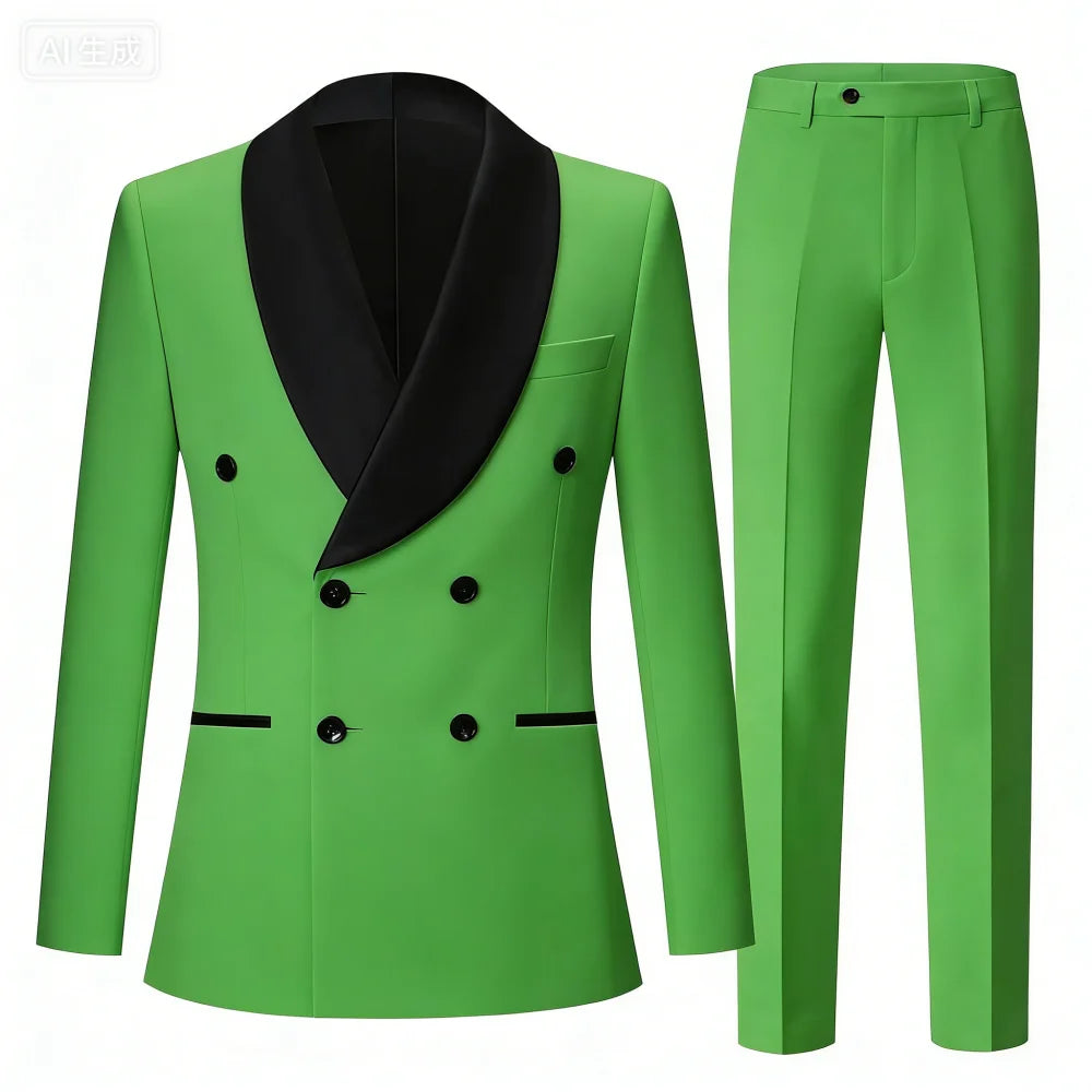 Men's Three-Piece Suit Set for Night Business Jacket And Pants Wedding 2-Piece Formal Outfit