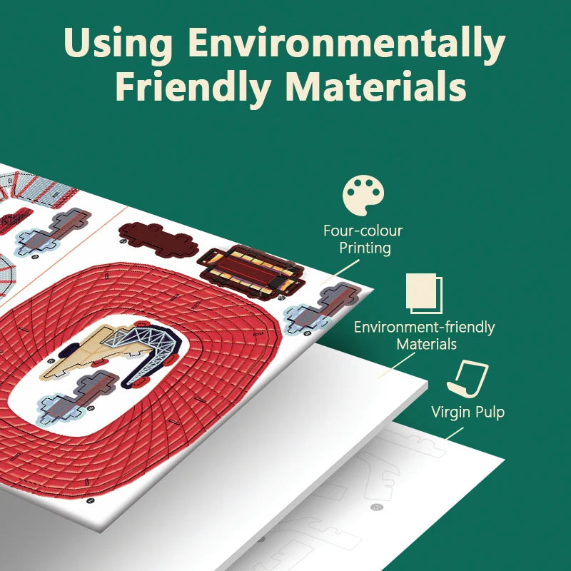 Creative DIY 3D Paper Puzzle Football Field Stadium Assembled Model Educational Toys Jigsaw Puzzle For Kids Fans Gifts