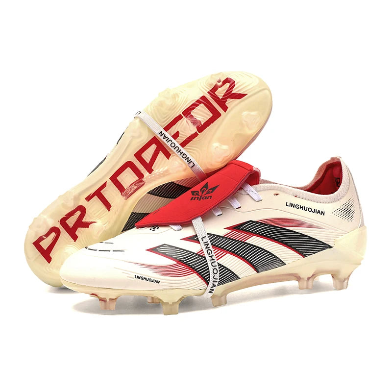 Professional-Level Football Shoes: High-Elastic Flyknit + Fg Long Studs No Slipping during Sudden Stops and Turns on the Field.