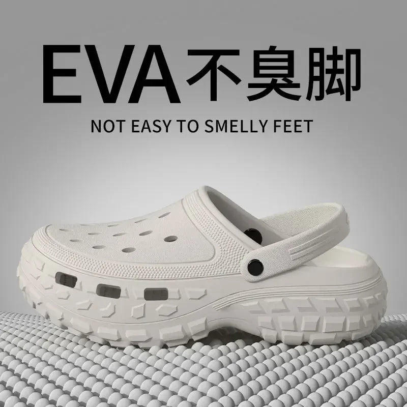 Men Platform Sandals 2026 Summer Closed Toe Non-slip Beach Sandals Woman Lightweight Soft Bottom Non-slip Sandalias for Home