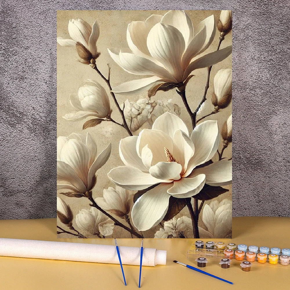 DIY Painting By Numbers HandPainted Oil Painting Lily Flowers Landscape Picture Paint Drawing On Canvas Home Decor Art Gift