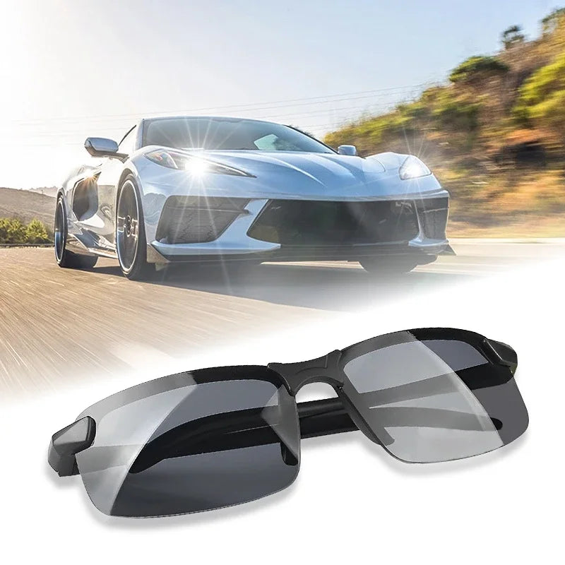 Night Vision Glasses Men Anti-Glare Driving Goggle Half Frame Polarized Sunglasses for Driver UV400 Day and Night Car Goggles