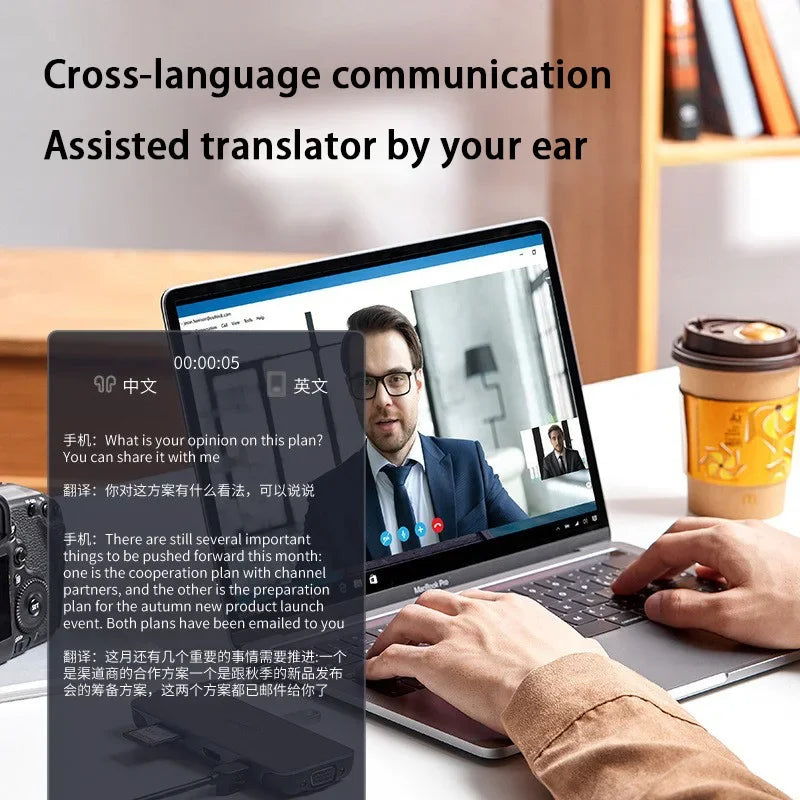 Good Intelligent AI Translation Glasses Headphones Interpretation Sunglasses 144 Language Real-time Conference Tool