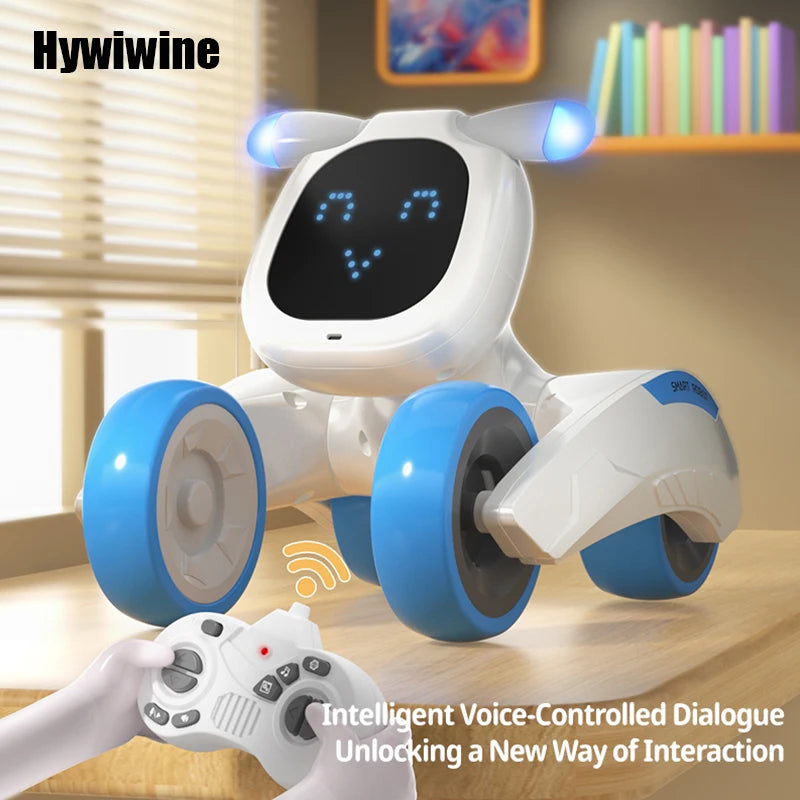 Smart Robot Puppy Dog RC Robot Dance Interactive Pet Program Robot Voice Remote Control Dog Intelligent Emo Toys For Kids Gift