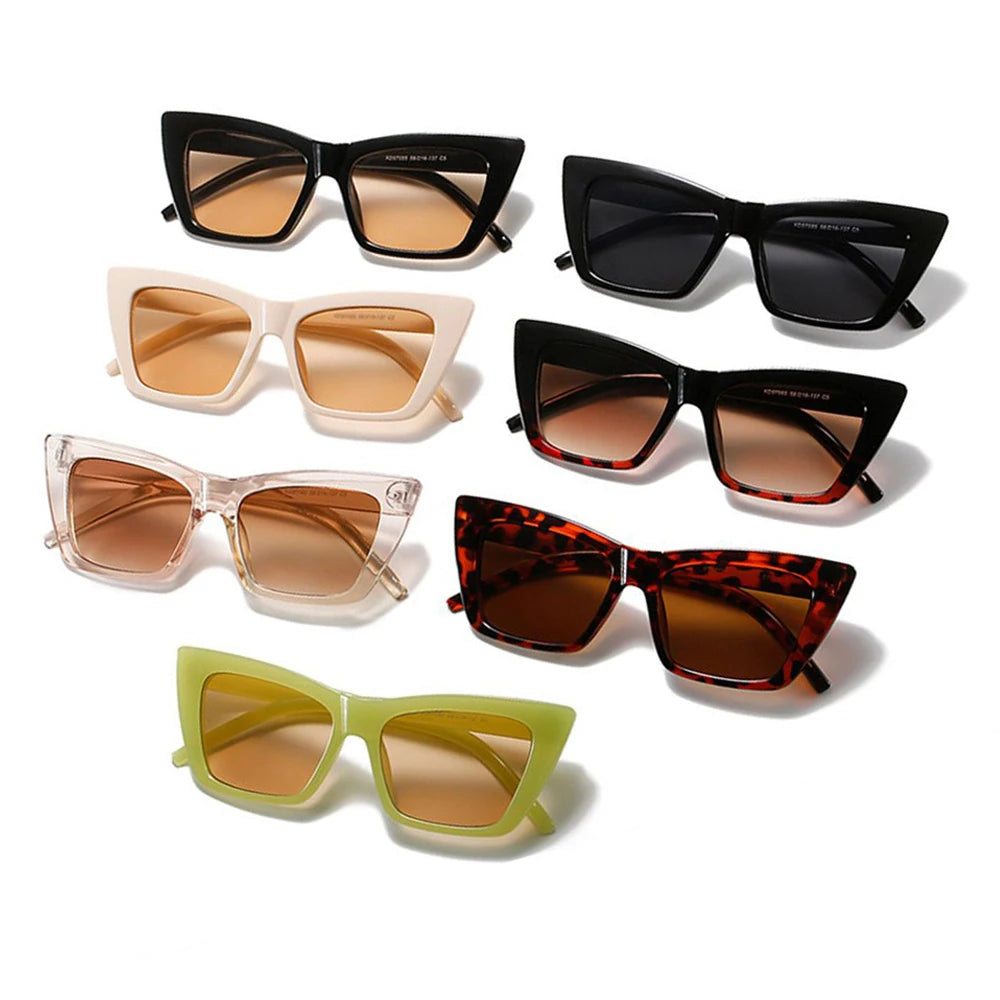 Trendy Cat Eye Sunglasses for Women/Men Retro Square Sun Glasses UV400 Protection Eyewear Summer Shades Fashion Accessories