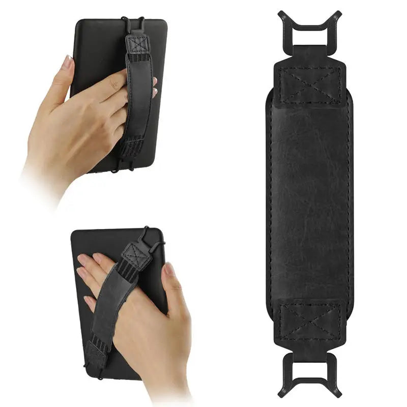 Universal E-Reader Security Hand Strap Holder For 6-7" iPhone Finger Grip PU Leather Elastics Belt for Kindle Kobo Tablets
