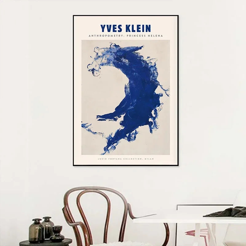 Yves Klein Abstract Blue Soulages Circle Wall Art Minimalist Print Canvas Painting Posters for Living Room Modern Home Decor