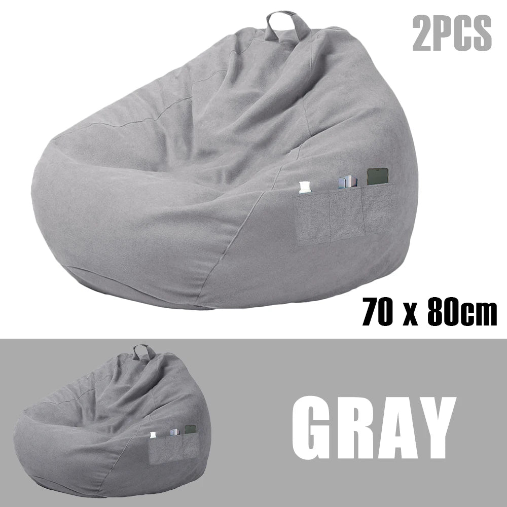 1/2Pcs Lazy Sofa Cover Soft Comfortable Sofa Chair Decorative Breathable Chair Sofa Cover with 3 Side Pocket for Furniture Decor