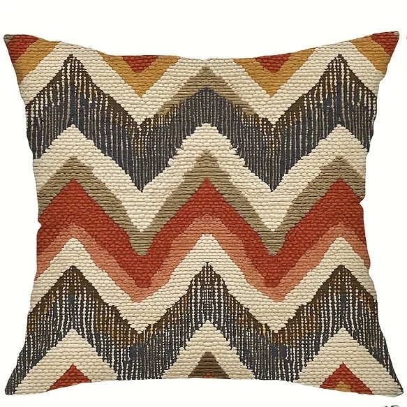 Boho Abstract Geometric Throw Pillow Covers - Ethnic Style Farmhouse Home Decor, Without Pillow Inserts, for Porch Pat