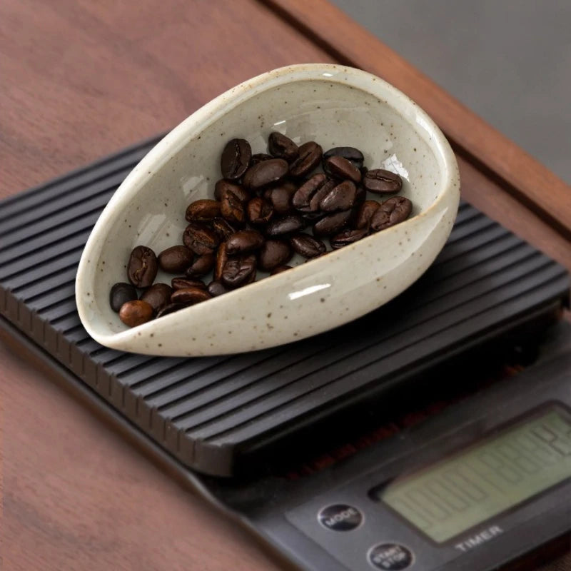 Coffee Bean Dosing Cup Bean Dispenser Ceramics Bean Measuring Tray Tea Coffee Accessorie