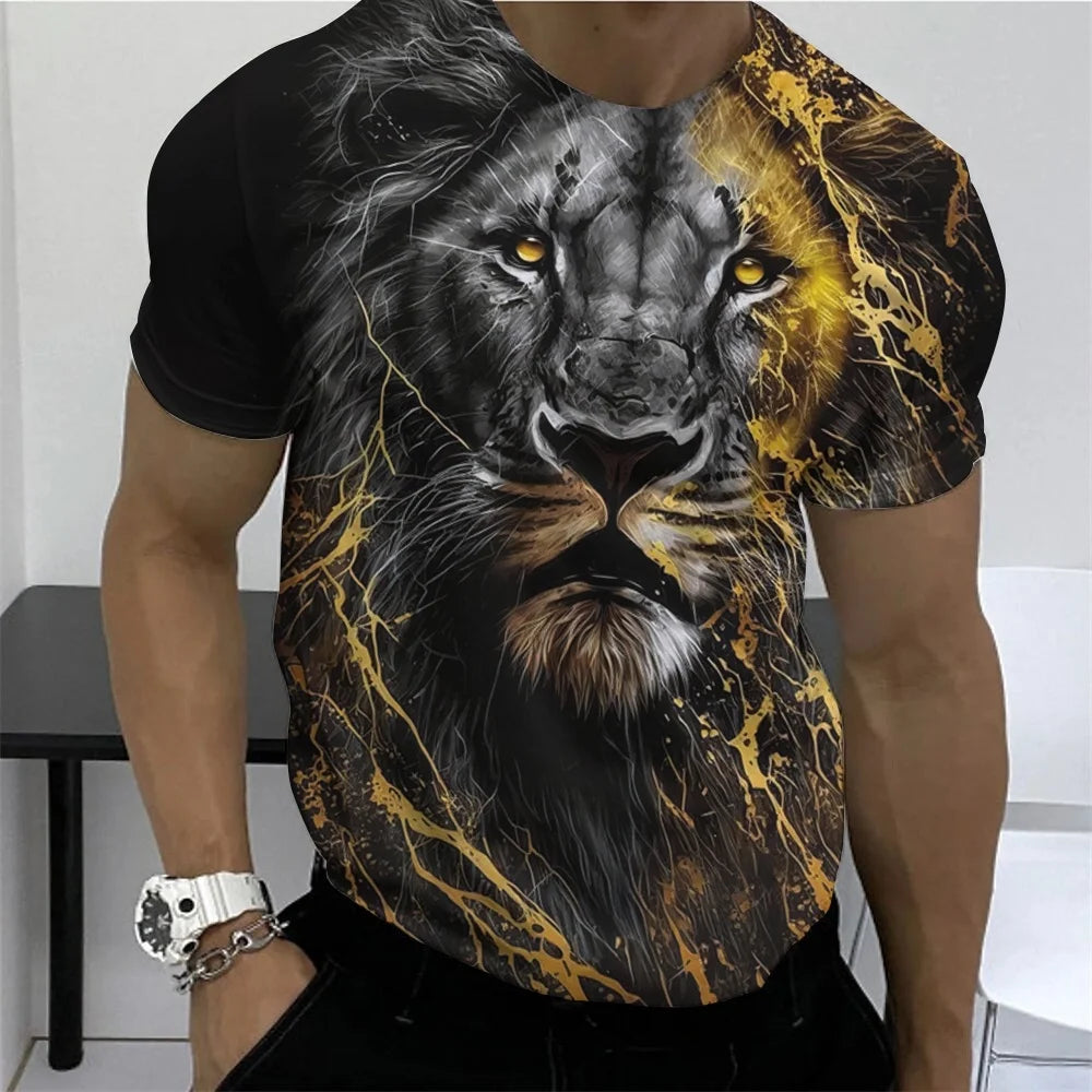 Street Fashion T-Shirt For Men Short Sleeve Hip Hop Print Tee Shirt Handsome Male T Shirt Pullover Man Oversized Clothing