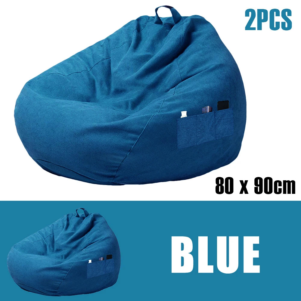 1/2Pcs Lazy Sofa Cover Soft Comfortable Sofa Chair Decorative Breathable Chair Sofa Cover with 3 Side Pocket for Furniture Decor