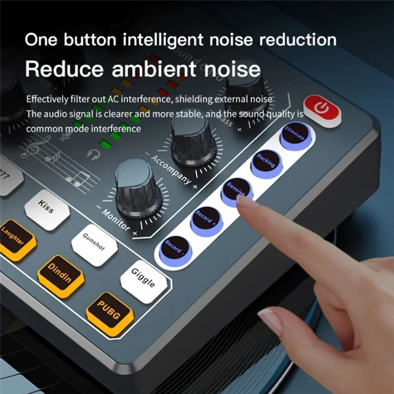 B50B-M8 Sound Card Live Broadcast Audio Interface Podcasting Device Caster With Premium Mic Preamplifier Sound Card Easy To Use