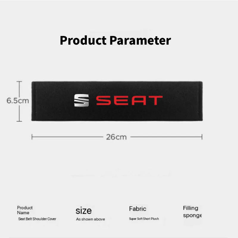 2Pcs Auto Car Cotton Seat Belt Cover Case for Seat Leon FR Cupra Ateca Ibiza 6P Arona Tarraco Arosa Toledo Auto Accessories