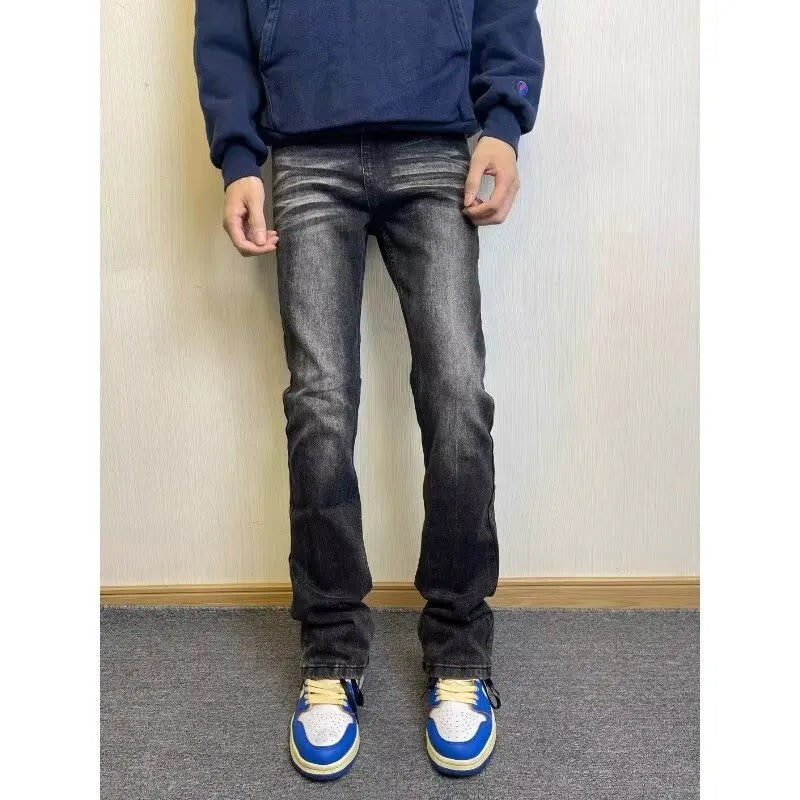 European and American Vibe high street jeans for boys  slimming and slimming pants trendy brand cleanfit American straight leg